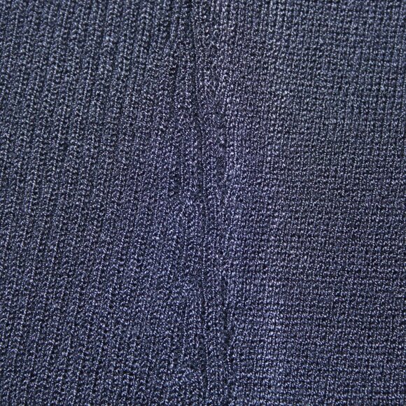 Chicos Top $50 Sz 2 Navy Blue Rib Trim Detail Tank Rayon Top - Picture 12 of 12